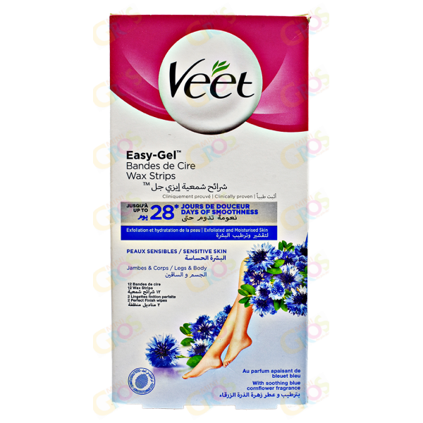 Bandes de cire corps pour peaux sensibles x12pcs - VEET