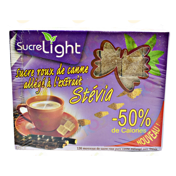 Sucre roux de canne allégé à l'extrait de Stévia - SUCRELIGHT