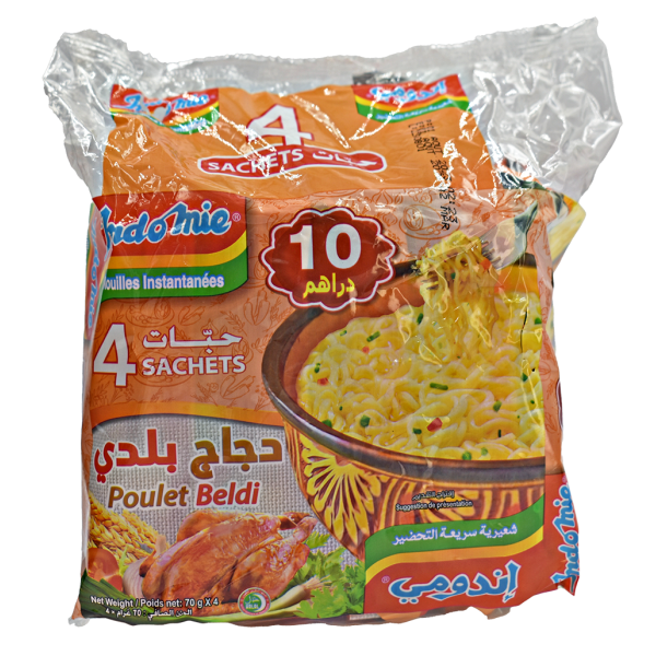 Nouilles instantanées poulet beldi 4 sachets - INDOMIE