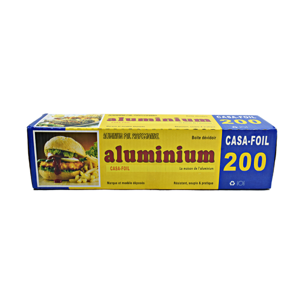 Aluminium ménager avec boite dévidoir 200 - CASA FOIL