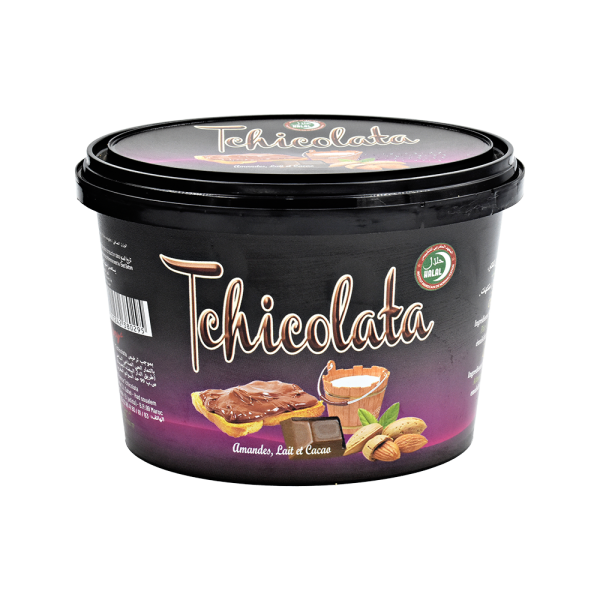 Pâte à tartiner au amandes, lait et cacao 450g - TCHICOLATA