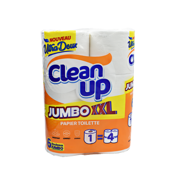 Papier toilette Jumbo XXL 6 rouleaux  - CLEAN UP