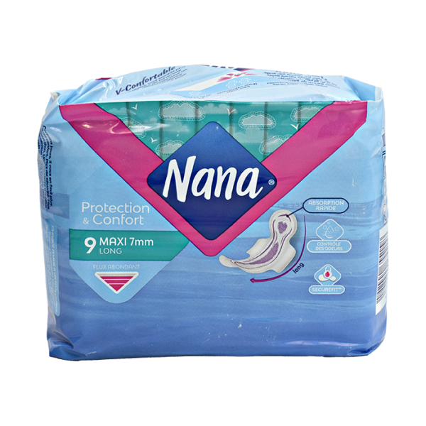 Serviettes hygiéniques maxi Long x9pcs - NANA