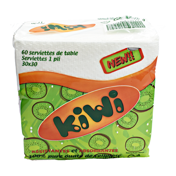 Serviettes de table 60pcs x 1plis - KIWI